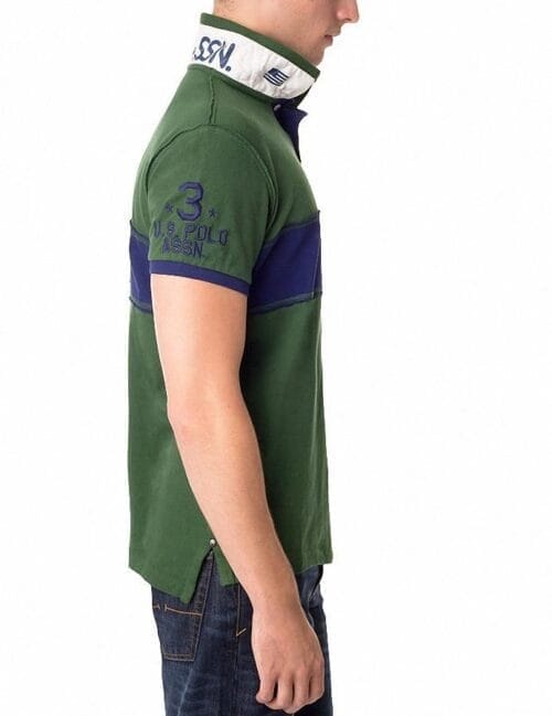 Camiseta Polo US Polo Assn Slim Fit USPA franja verde oscuro