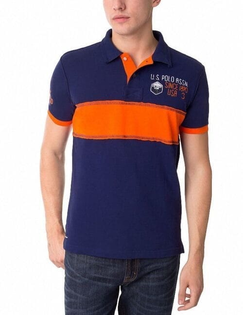 Camiseta Polo US Polo Assn Slim Fit USPA franja azul marino