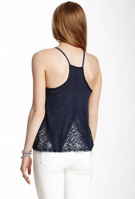 Blusa Elodie Lace Detail Racerback Cami azul oscuro