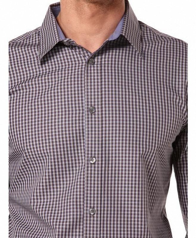 Camisa Perry Ellis Long Sleeve Checkered gris