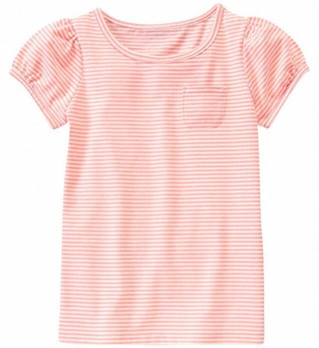Striped Pocket Tee coral