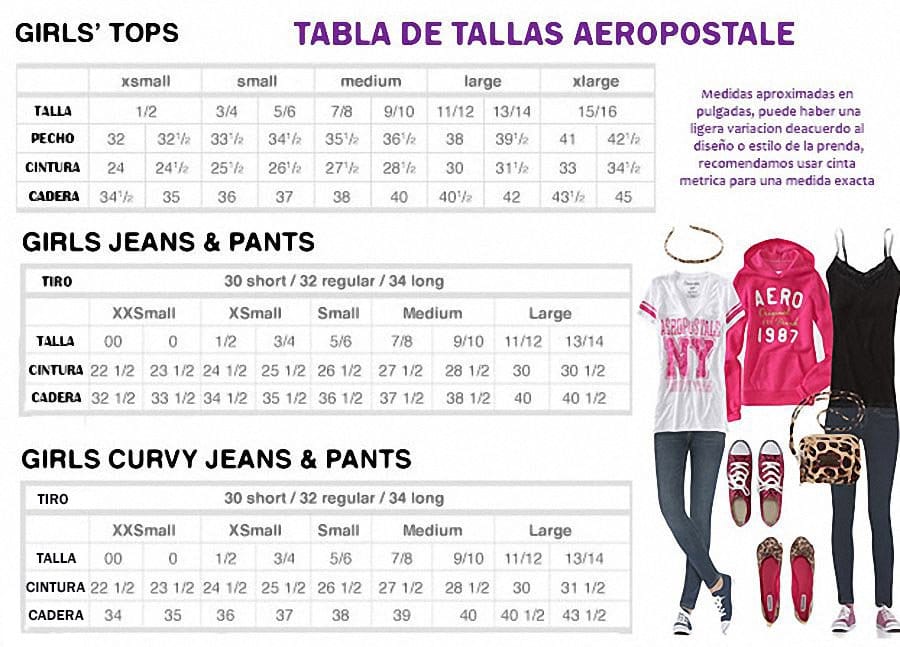 Tallas cheap aeropostale mujer