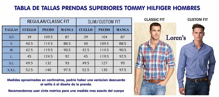 Tabla de tallas outlet tommy hilfiger hombre camisas